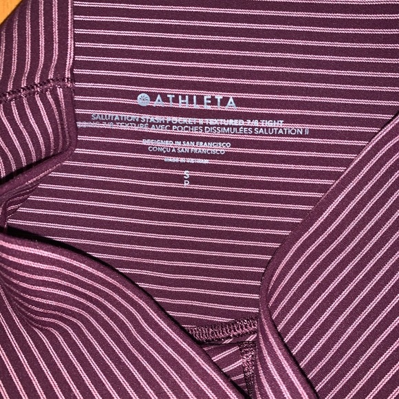 Striped Burgundy Athleta Leggings - Picture 5 of 7